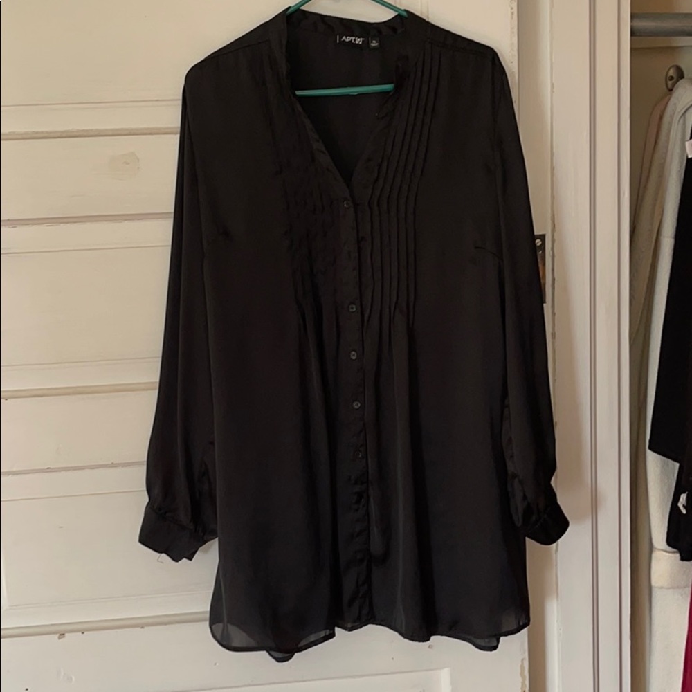 Black satin top/dress